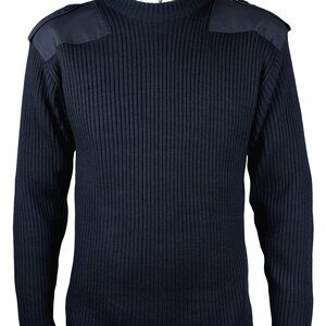 Crew Neck Military Sweater, Navy